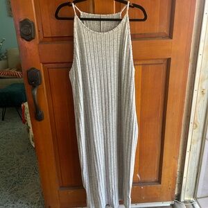 SHEIN Gray Ribbed Maxi Dress